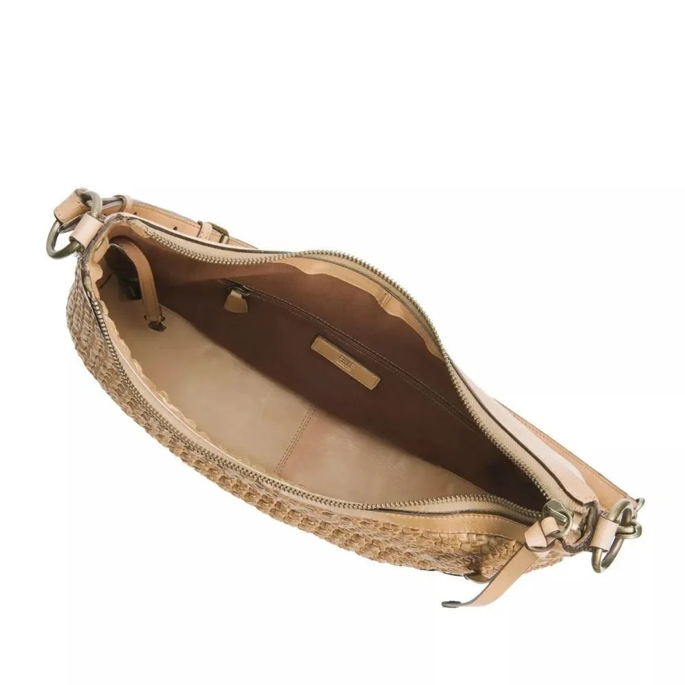 New! FRYE Melissa Woven Leather Scooped Hobo Bag Handbag Adjustable Strap